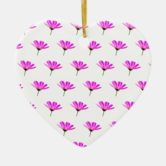 Roze Madeliefje Keramisch Ornament (Voorkant)