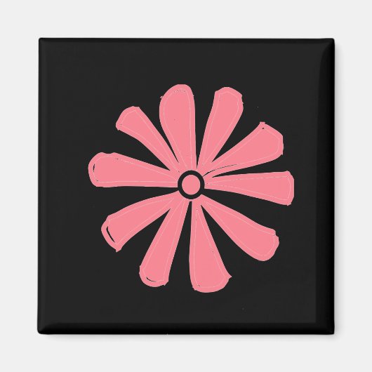 roze madeliefje magneet (Voorkant)