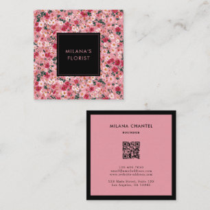 Roze Madeliefje Moderne Trendy Bloem Bloemist Vierkante Visitekaartje