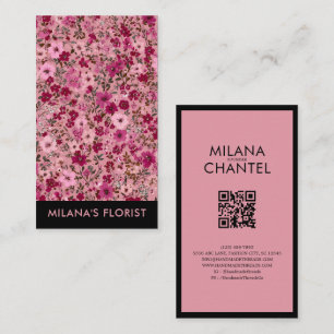 Roze Madeliefje Moderne Trendy Bloem Bloemist Visitekaartje
