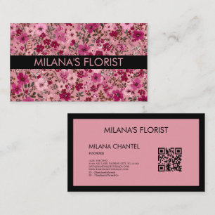 Roze Madeliefje Moderne Trendy Bloem Bloemist Visitekaartje