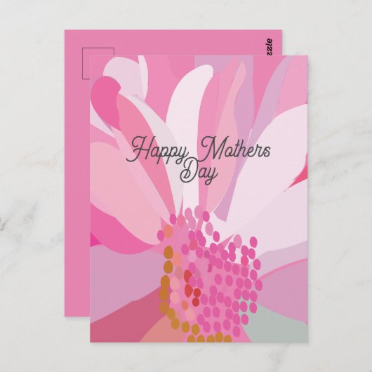 Roze Madeliefje Moederdag Briefkaart (Voorkant / Achterkant)