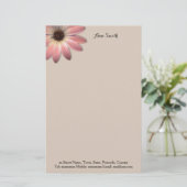 Roze Madeliefje - Nertsleer Textuur Afbeelding Ach Briefpapier (Staand voorkant)
