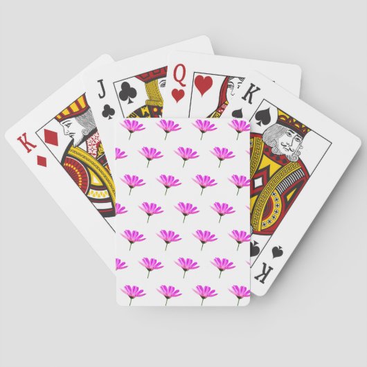 Roze Madeliefje Pokerkaarten (Achterkant)