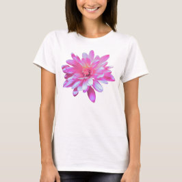 Roze madeliefje, retro florale foto t-shirt