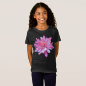 Roze madeliefje, retro florale foto t-shirt (Voorkant volledig)