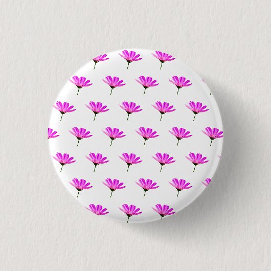 Roze Madeliefje Ronde Button 3,2 Cm (Voorkant)