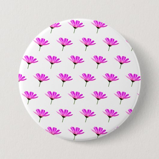 Roze Madeliefje Ronde Button 7,6 Cm (Voorkant)