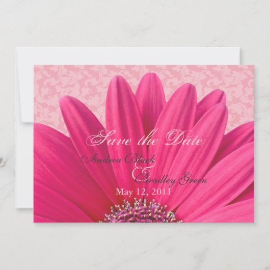 Roze Madeliefje Save the Date Aankondiging Uitnodi (Voorkant)