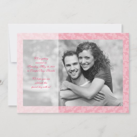 Roze Madeliefje Save the Date Aankondiging Uitnodi (Achterkant)