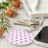 Roze Madeliefje Sleutelhanger (Voorkant Rechts)
