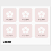 Roze Madeliefje Verjaardag | Etiket voor Feest Fav (Vel)