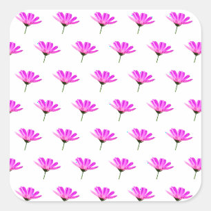 Roze Madeliefje Vierkante Sticker