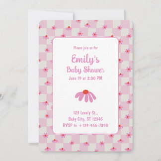 Roze Madeliefje voor Baby Meisje | Baby Shower Uit Kaart