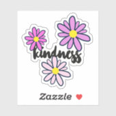 Roze madeliefje vriendelijkheid sticker (Vel)