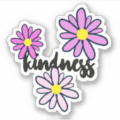 Roze madeliefje vriendelijkheid sticker (Voorkant)