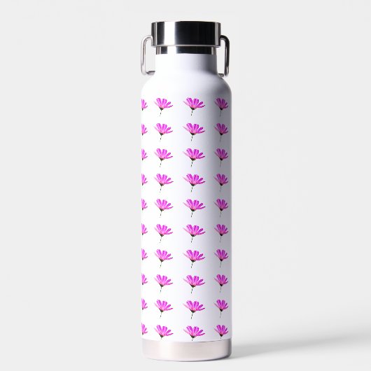 Roze Madeliefje Waterfles (Voorkant)