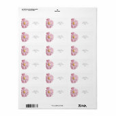 Roze madeliefje wilde bloem etiket (Full Sheet)