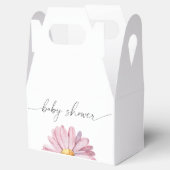 Roze madeliefje Wildflower - Baby shower Bedankdoosjes (Geopend)