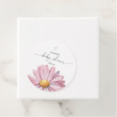 Roze madeliefje Wildflower - Baby shower Bedankjes Labels (In situ)