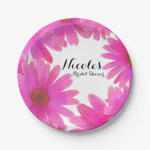 Roze Madeliefjes Bloemachtige Madeliefjes Elegante Papieren Bordje