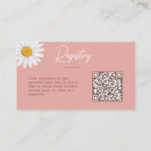 Roze Madeliefjes Bloemen Baby Shower Cadeau Regist Informatiekaartje