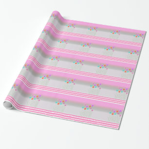 Roze Madeliefjes Bloemen Cadeaupapier
