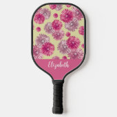  roze madeliefjes bloemenstijl cadeau voor mama pickleball paddle (Achterkant)