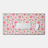 Roze Madeliefjes Bloemmotief Bureaumat (Keyboard & Muis)