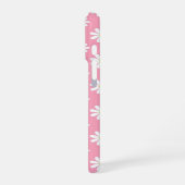 Roze madeliefjes bloempatroon iPhone hoesje (Linkerkant)