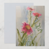 Roze Madeliefjes Briefkaart (Voorkant / Achterkant)