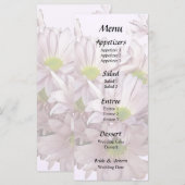 Roze Madeliefjes Chrysant Moederhart Menu (Voorkant / Achterkant)
