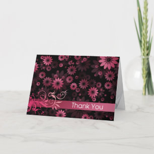 Roze Madeliefjes Dankkaart Bedankkaart