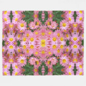 roze madeliefjes en hommel bij Abstract Fleece Deken (Voorkant (Horizontaal))