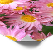 Roze madeliefjes en hommelspiegel abstract poster (Hoek)