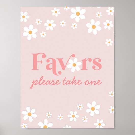 Roze Madeliefjes Favorieten Poster (Voorkant)