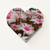 Roze Madeliefjes Hartvormig Notitieboek (Achterkant)