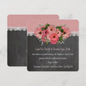 Roze madeliefjes krans krijtbord ontvangst alleen kaart (Voorkant / Achterkant)