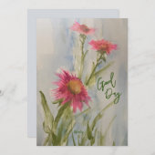 Roze Madeliefjes Notitiekaart Kaart (Voorkant / Achterkant)