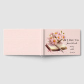 Roze madeliefjes op open boek bruiloft (Volledig)