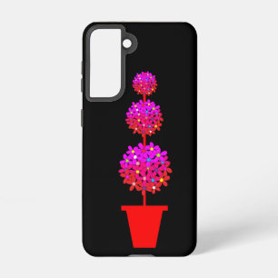 Roze Madeliefjes Pluizige Topiary Samsung Galaxy Hoesje