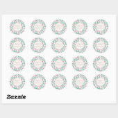 Roze Madeliefjes Ronde Sticker (Vel)