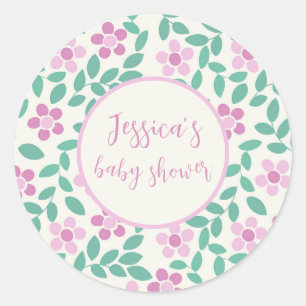  Roze Madeliefjes  Ronde Sticker