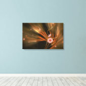 Roze madeliefjes waaien in de wind gewikkeld canva canvas afdruk (Insitu (Houten vloer))