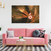 Roze madeliefjes waaien in de wind gewikkeld canva canvas afdruk (Insitu (Woonkamer))