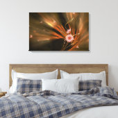 Roze madeliefjes waaien in de wind gewikkeld canva canvas afdruk (Insitu (Slaapkamer))