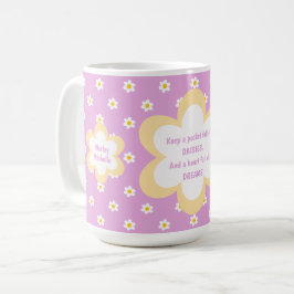 Roze madeliefjesketting 15 oz Klassiek Koffiemok