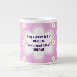Roze madeliefjesketting 20 oz grote koffiekop