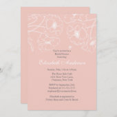 Roze maffia Floral Bridal Shower Kaart (Voorkant / Achterkant)