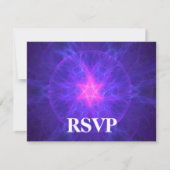 Roze Magen David Bar/Bat Mitzvah RSVP Kaartje (Voorkant)